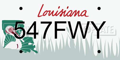 547FWY Louisiana License Plate