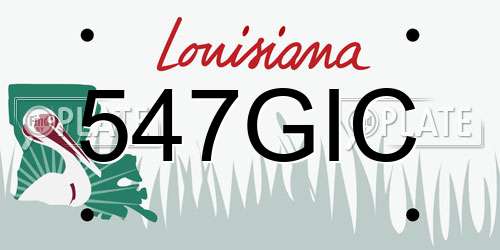 547GIC Louisiana License Plate