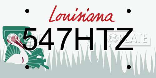 547HTZ Louisiana License Plate