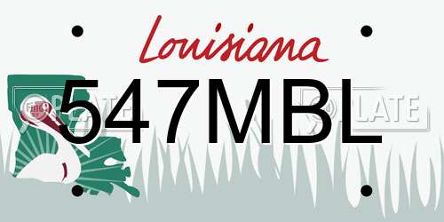 547MBL Louisiana License Plate
