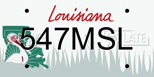 547MSL Louisiana License Plate