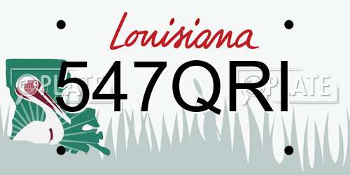 547QRI Louisiana License Plate