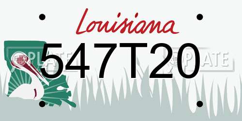 547T20 Louisiana License Plate