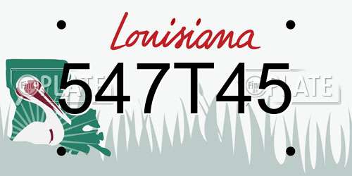 547T45 Louisiana License Plate