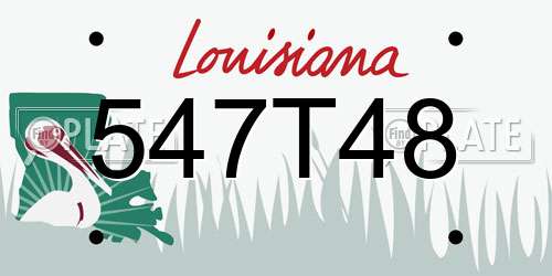 547T48 Louisiana License Plate
