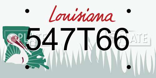 547T66 Louisiana License Plate
