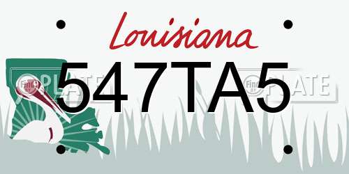 547TA5 Louisiana License Plate