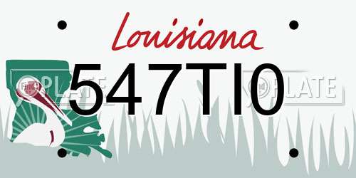 547TI0 Louisiana License Plate