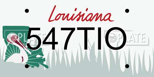 547TIO Louisiana License Plate