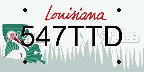 547TTD Louisiana License Plate