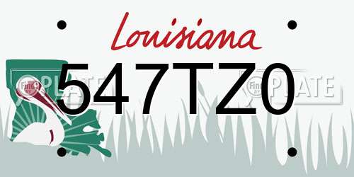 547TZ0 Louisiana License Plate