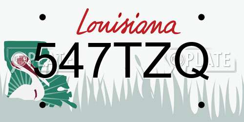547TZQ Louisiana License Plate