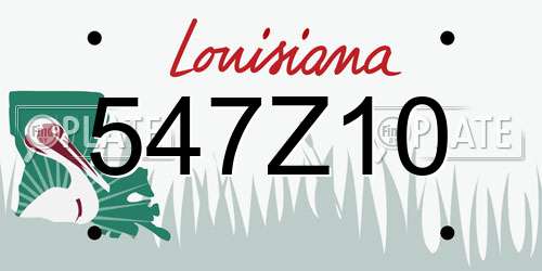 547Z10 Louisiana License Plate