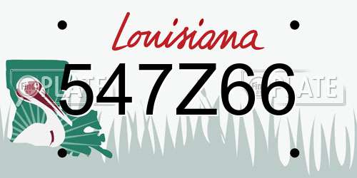 547Z66 Louisiana License Plate