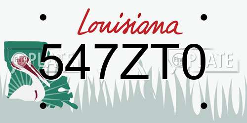 547ZT0 Louisiana License Plate