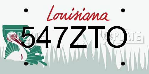547ZTO Louisiana License Plate