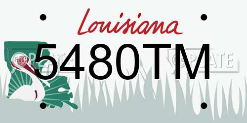 5480TM Louisiana License Plate