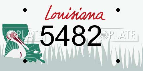 5482 Louisiana License Plate