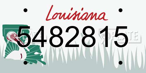5482815 Louisiana License Plate