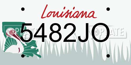 5482JO Louisiana License Plate