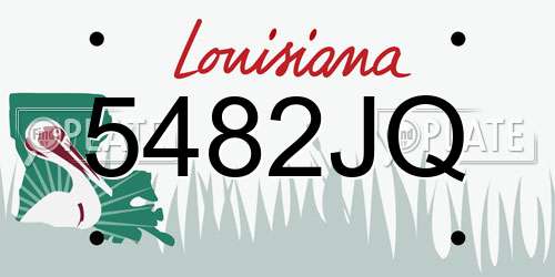 5482JQ Louisiana License Plate