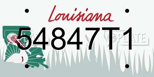 54847T1 Louisiana License Plate