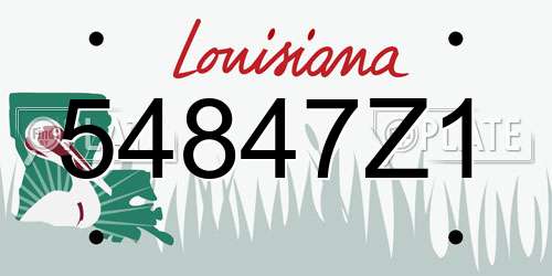 54847Z1 Louisiana License Plate