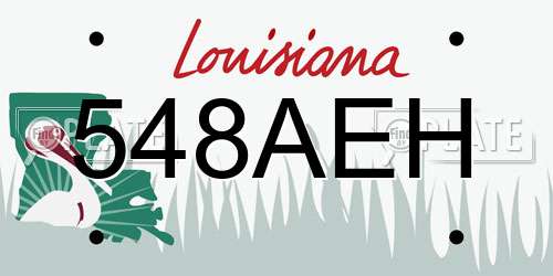 548AEH Louisiana License Plate
