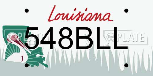 548BLL Louisiana License Plate