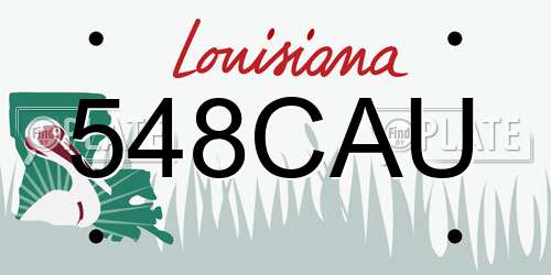 548CAU Louisiana License Plate