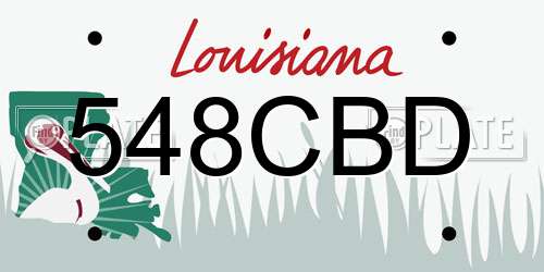 548CBD Louisiana License Plate