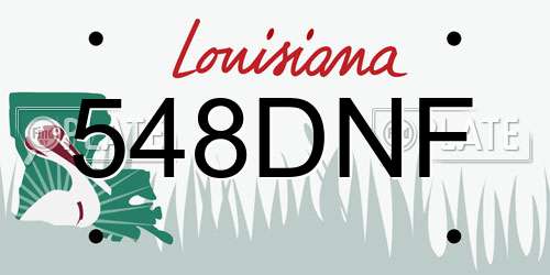 548DNF Louisiana License Plate