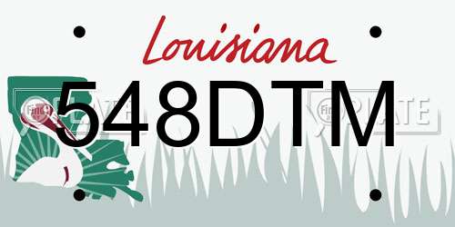 548DTM Louisiana License Plate