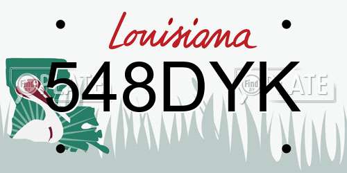 548DYK Louisiana License Plate