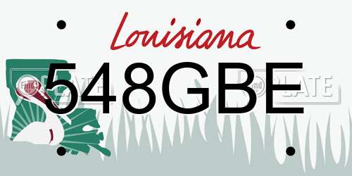 548GBE Louisiana License Plate
