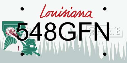 548GFN Louisiana License Plate