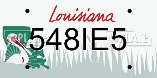 548IE5 Louisiana License Plate