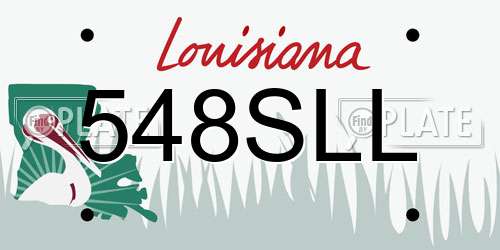 548SLL Louisiana License Plate