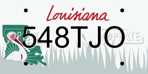 548TJO Louisiana License Plate