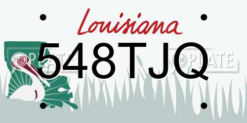 548TJQ Louisiana License Plate