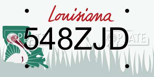 548ZJD Louisiana License Plate