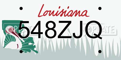 548ZJQ Louisiana License Plate