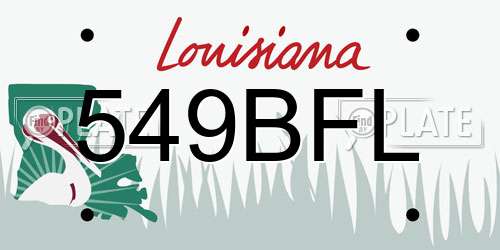 549BFL Louisiana License Plate