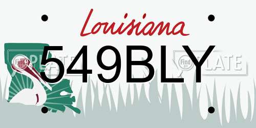 549BLY Louisiana License Plate