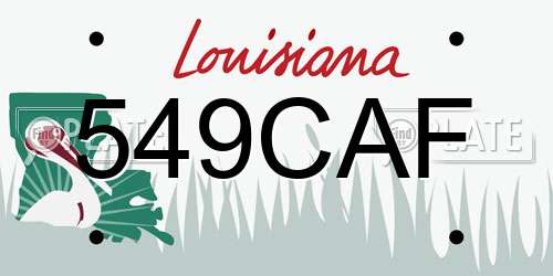 549CAF Louisiana License Plate