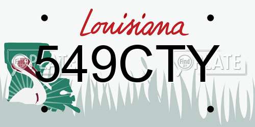 549CTY Louisiana License Plate