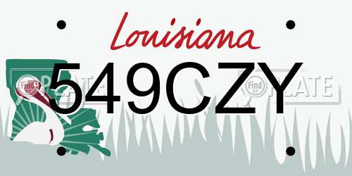 549CZY Louisiana License Plate