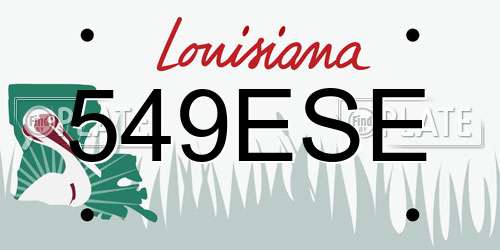 549ESE Louisiana License Plate
