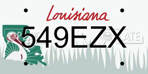 549EZX Louisiana License Plate