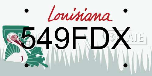 549FDX Louisiana License Plate